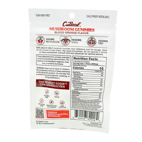 Cutleaf – Mushroom Gummies Amanita Blend 500mg,3ct/bag