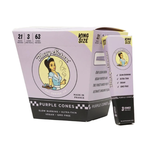 Blazy Susan Cones 21 pack . 63 cones . Purple
