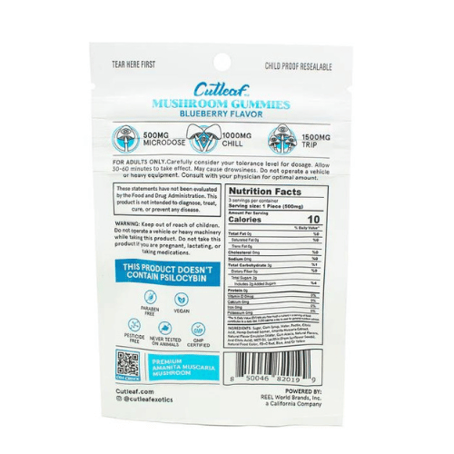 Cutleaf – Mushroom Gummies Amanita Blend 500mg,3ct/bag