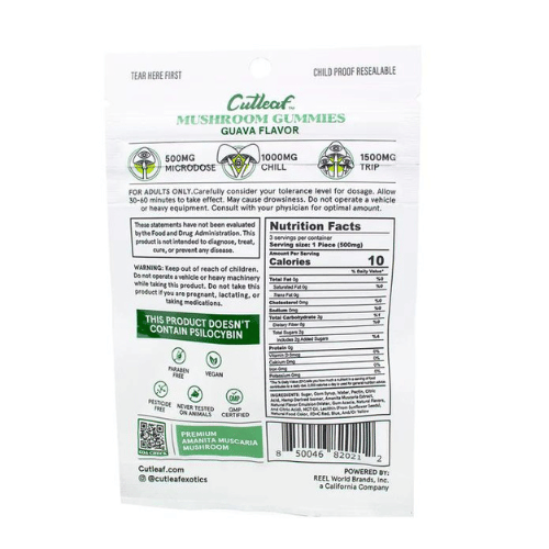 Cutleaf – Mushroom Gummies Amanita Blend 500mg,3ct/bag