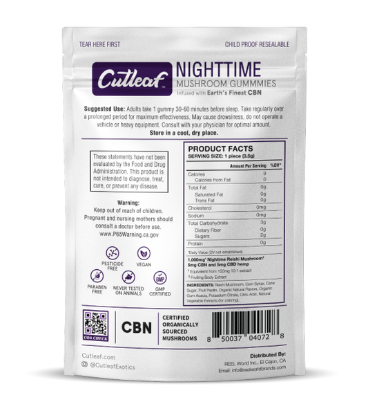 Cutleaf – Mushroom 1000mg Gummies 8ct/bag